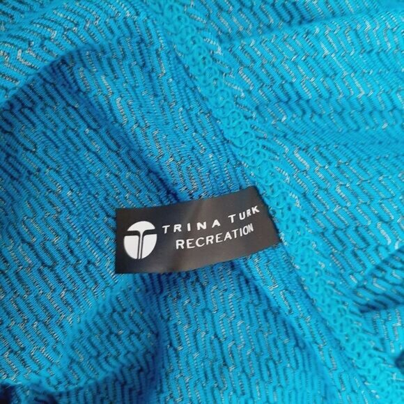 TRINA TURK | Recreation Athletic Back Cut-Out & Dolman Sleeve Top Blue Sz S - Picture 11 of 13